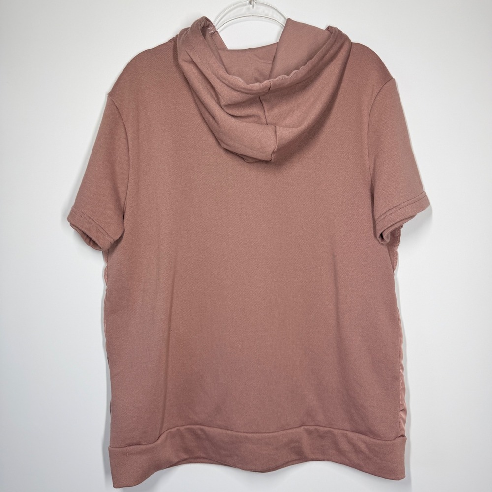 Marc Ecko Cut & Sew Short Sleeve Utility Hoodie Pullover Size L Dusty Rose/Mauve - Picture 7 of 12